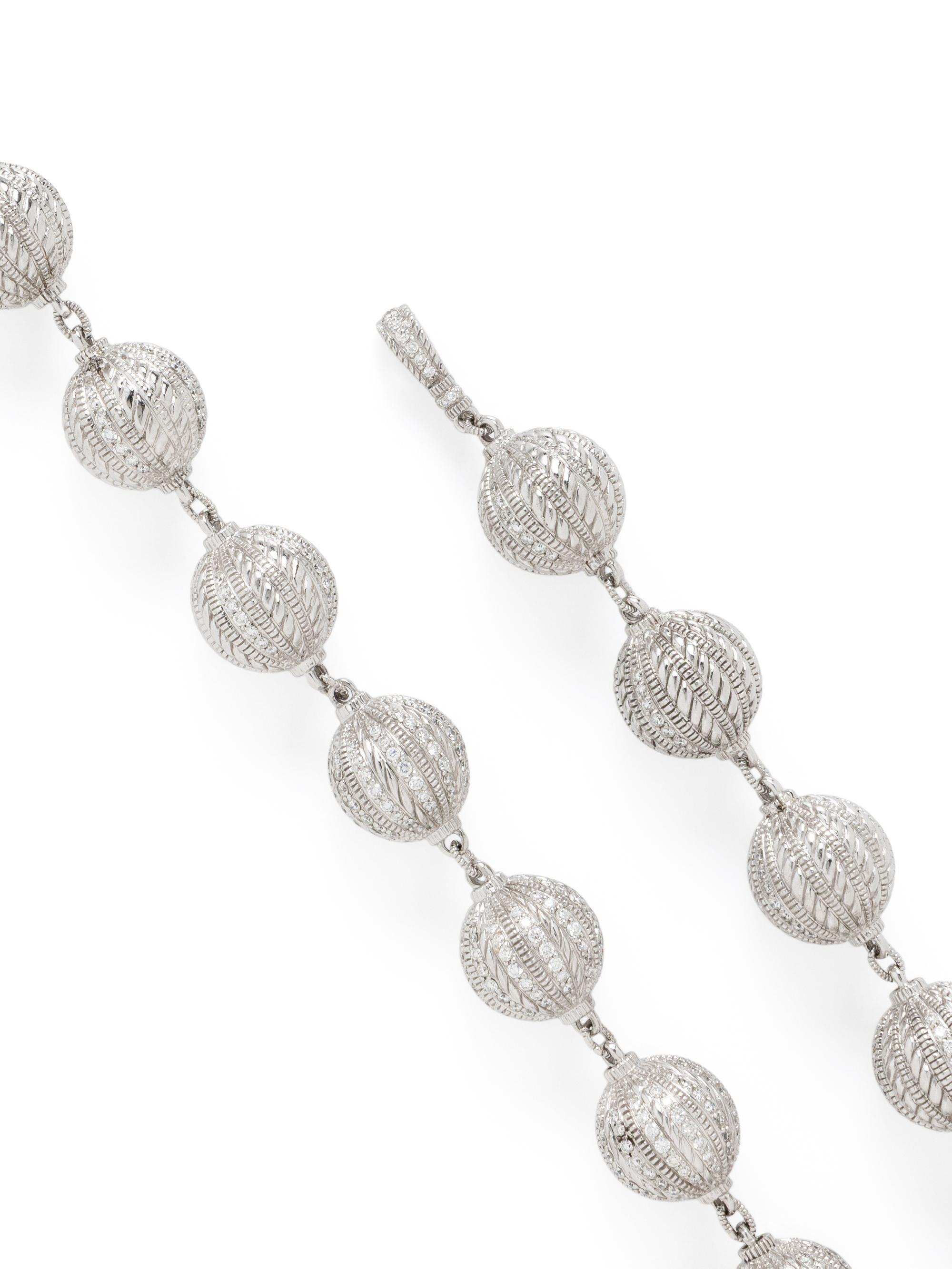 JUDITH RIPKA, WHITE GOLD AND DIAMOND 'TRUFFLE BALL' NECKLACE