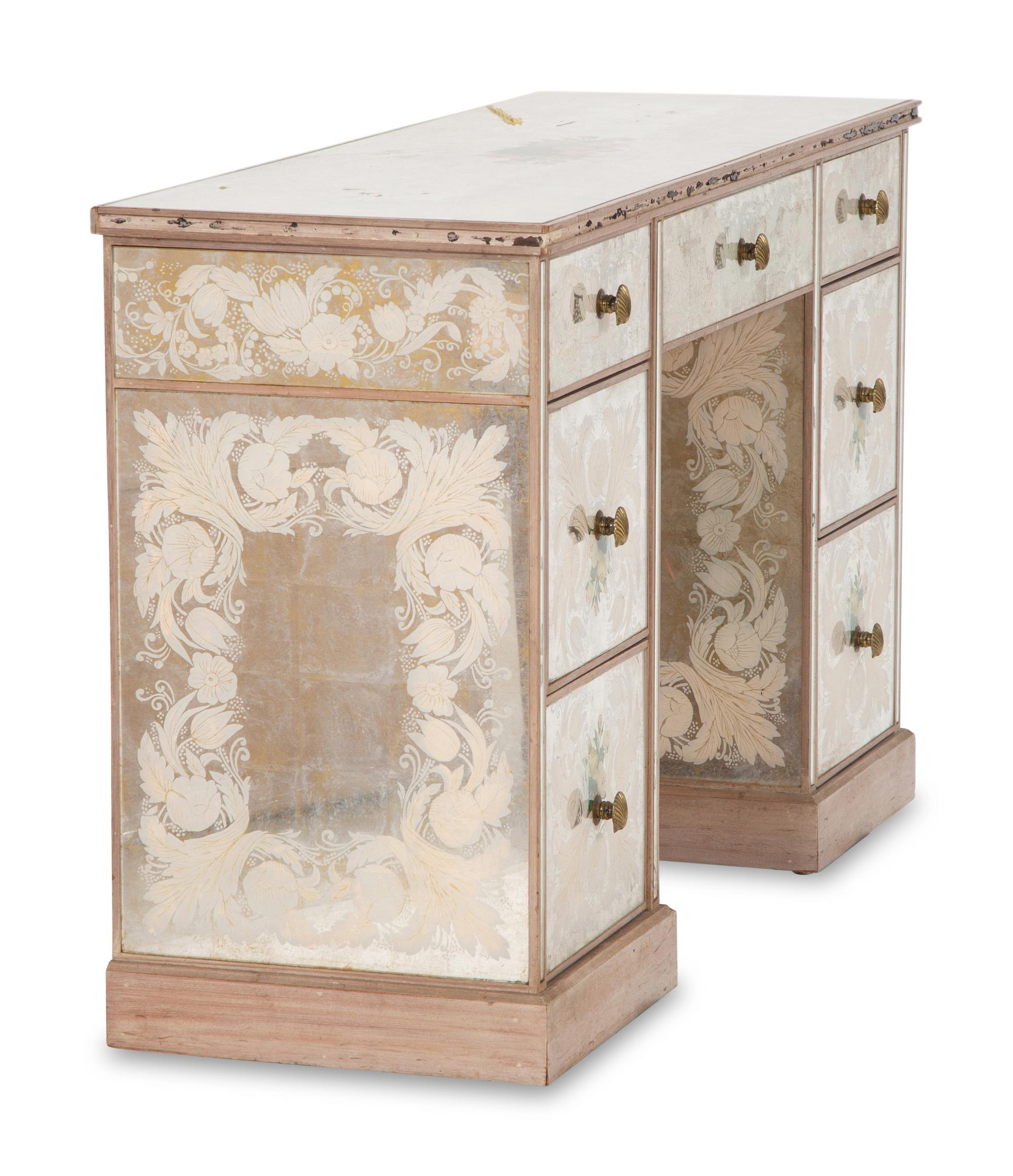 A French Eglomise Mirrored Desk