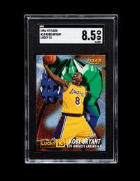 A Group of 1996-97 Fleer Lucky 13 Kobe Bryant Rookie Basketball Card No. 13 (SGC 8.5 NM-MT+)