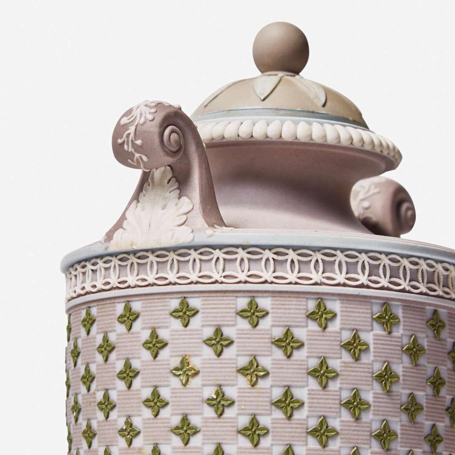 A Wedgwood Tricolor Diced Ware Vase and Cover UK, late 19th century