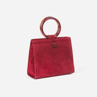 A Rare Vintage Chanel Burgundy Suede Handbag Chanel