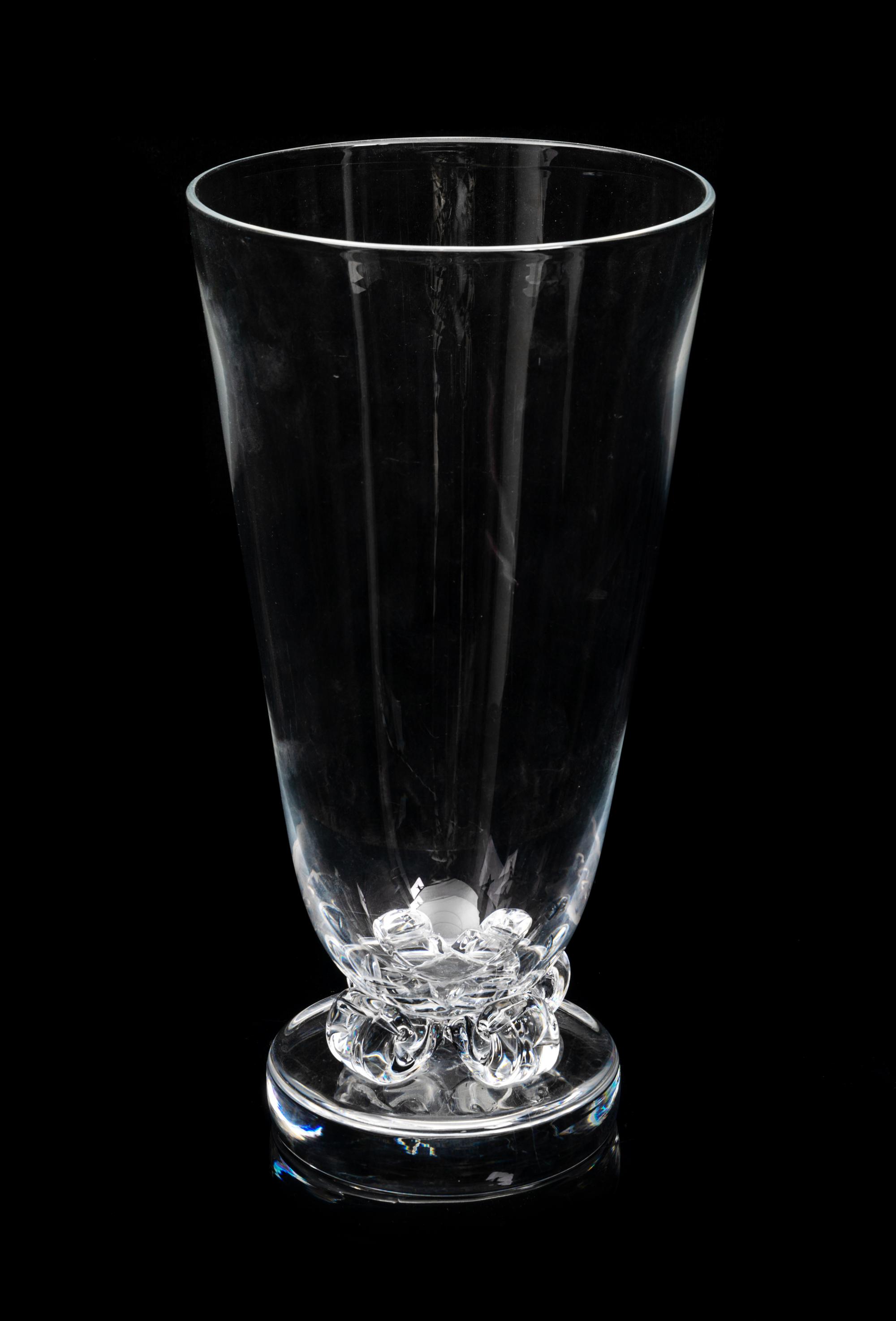A Steuben Footed Vase Height 12 1/4 inches.