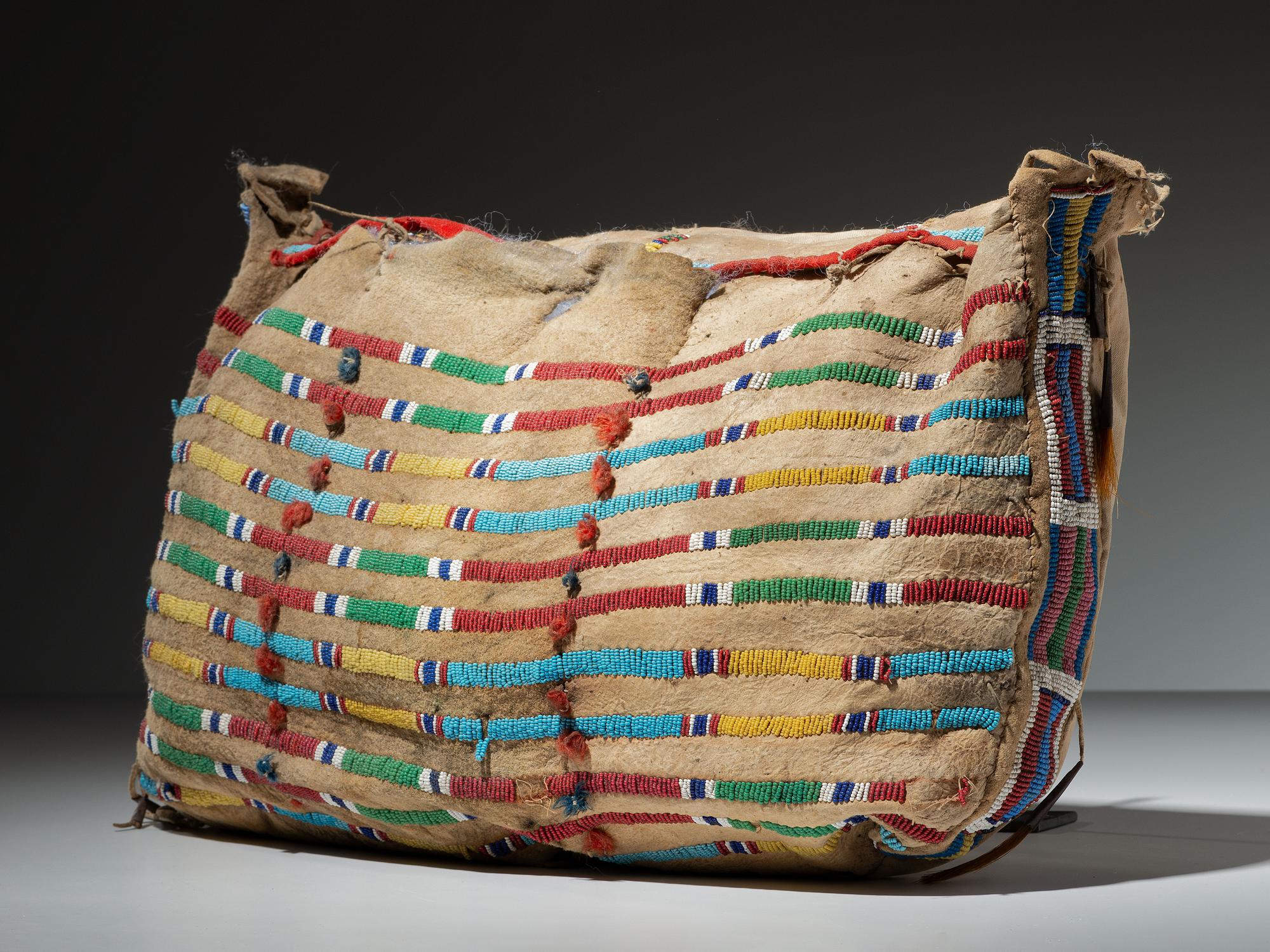 Apsáalooke (Crow) Beaded Buffalo Hide Possible Bag