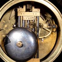 A French Gilt Bronze Mounted Mahogany Portico Clock, Ferrenbach, Chalons