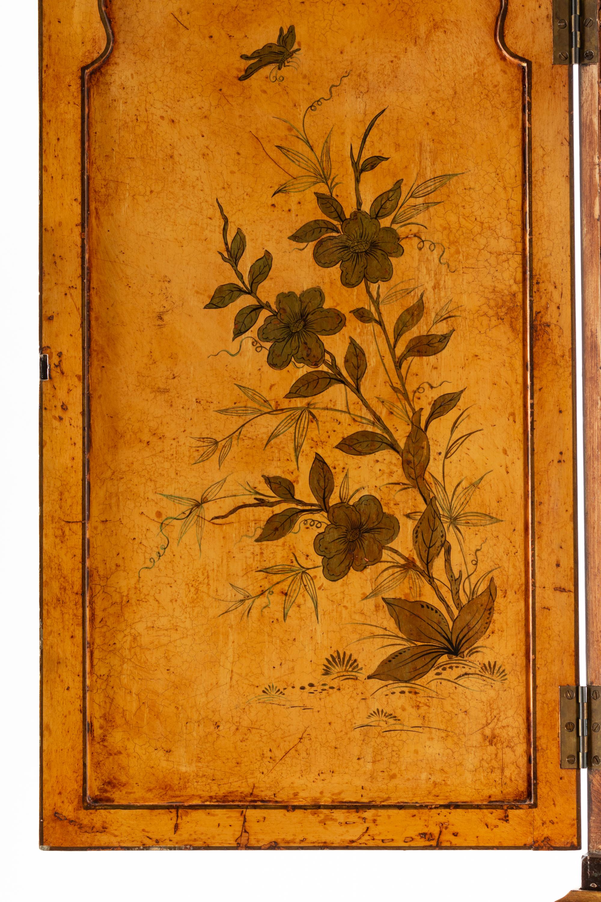 A George II Style Chinoiserie Lacquered Secretary Bookcase