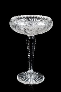 An American Brilliant Cut Glass Compote Height 10 inches