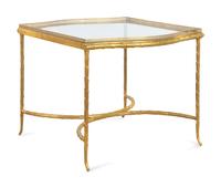 A French Gilt Metal and Glass Three-Part Cocktail Table