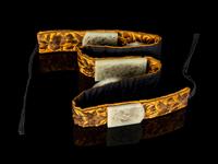 A Chinese Jade Embellished Brocade Belt