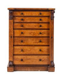 A Victorian Burr Yew Wellington Chest