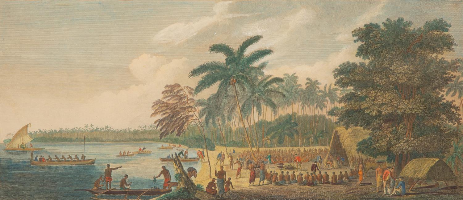 A Fiatooka, or Moral in Tongataboo; The Natchez, a Ceremony in Honor of the King's Son, in Toongataboo; and A View of Aanamooka (three works)