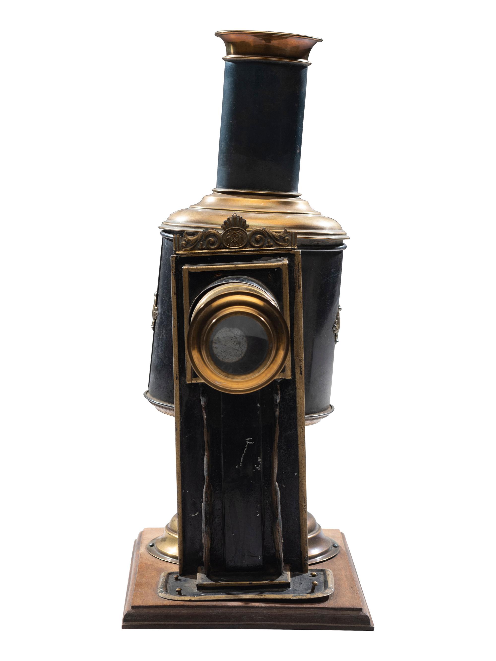 [EARLY PHOTOGRAPHY]. Magic Lantern projector in original box with matching box used to store slides.