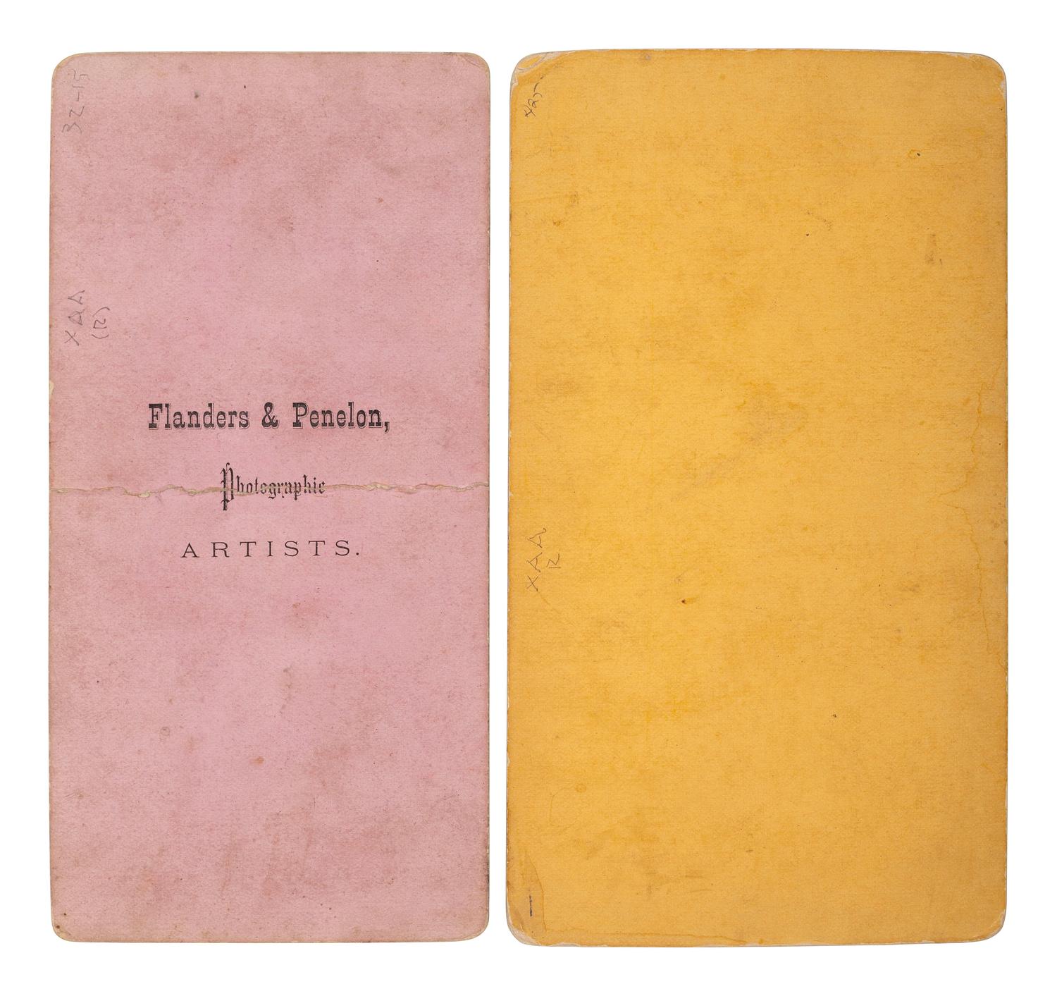 [NATIVE AMERICANS]. FLANDERS & PENELON, photographers. A group of 2 stereoviews of Native American subjects taken at Verde and San Carlos Reservations. Arizona: [Spring-Summer 1874].