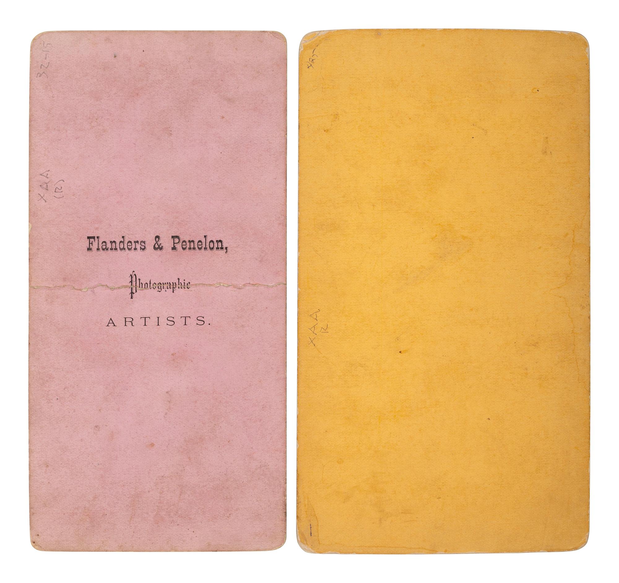 [NATIVE AMERICANS]. FLANDERS & PENELON, photographers. A group of 2 stereoviews of Native American subjects taken at Verde and San Carlos Reservations. Arizona: [Spring-Summer 1874].