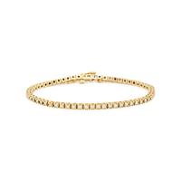 PAIR OF YELLOW GOLD AND DIAMOND LINE BRACELETS