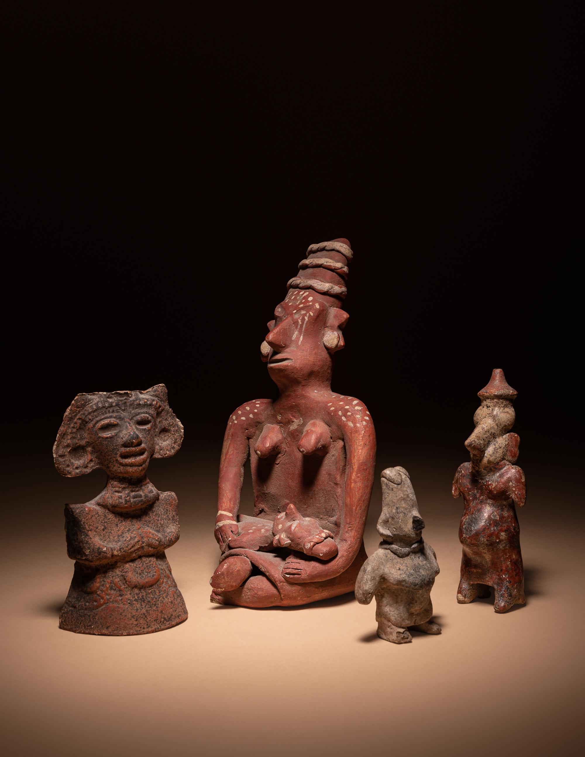 A Nayarit Mother and Child and Three Standing Figures