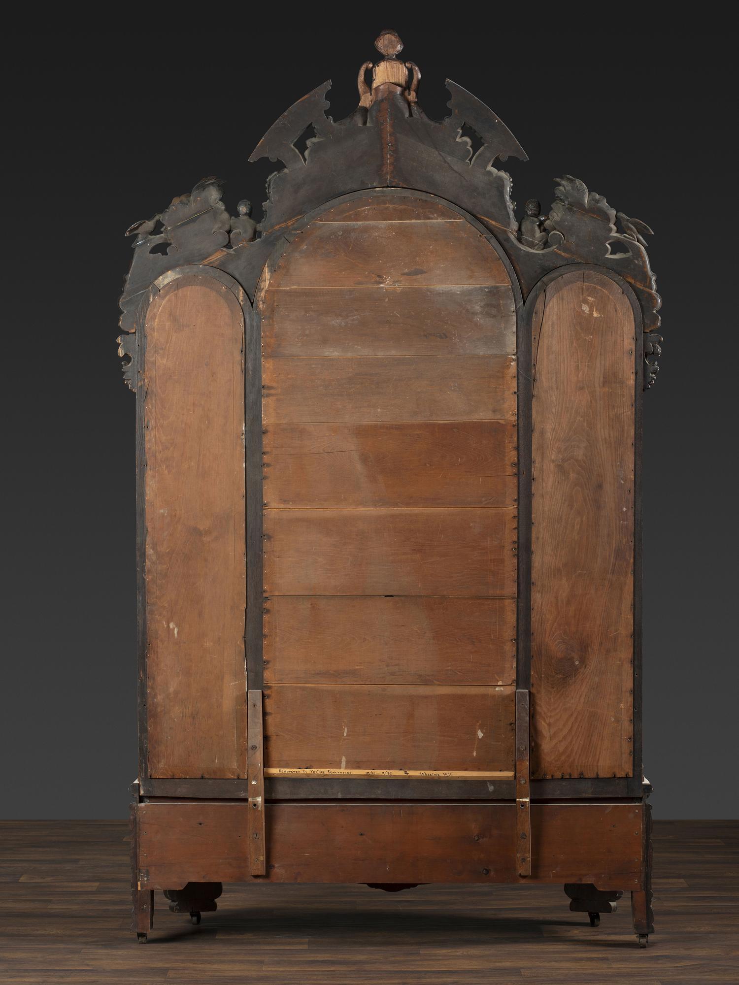 A Renaissance Revival Marble Mounted Carved and Laminated Rosewood Etagere