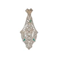 WHITE GOLD AND DIAMOND PENDANT/BROOCH
