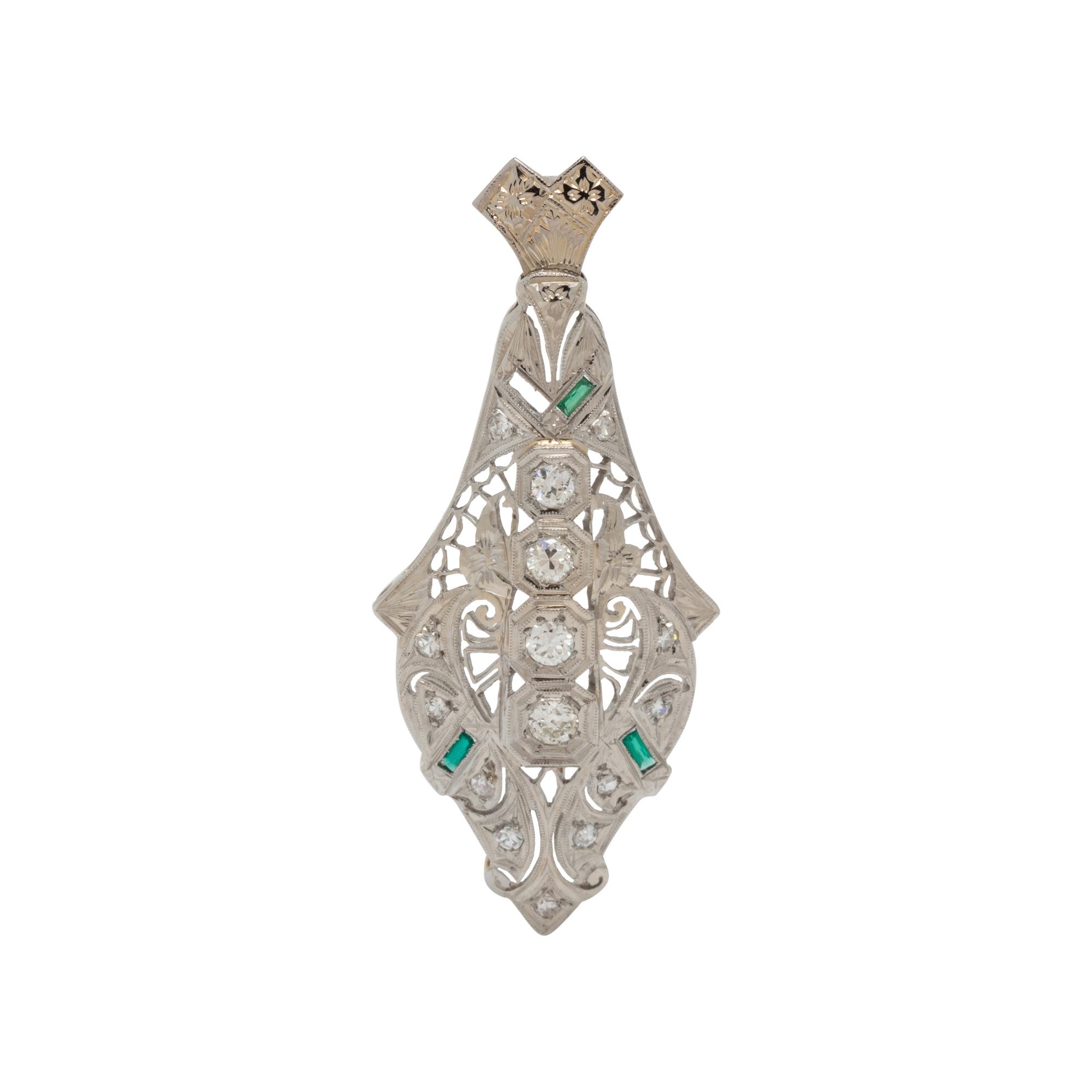 WHITE GOLD AND DIAMOND PENDANT/BROOCH