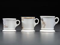 Three Delivery Porcelain Occupational Shaving Mugs