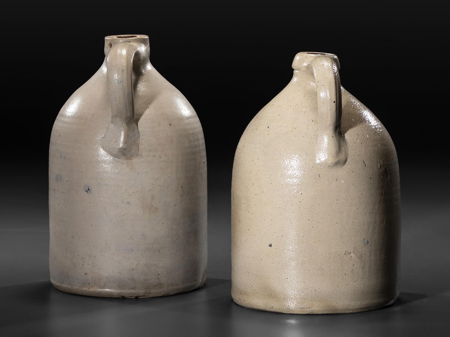 Two Cobalt-Decorated Stoneware One Gallon Jugs
