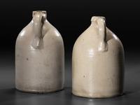 Two Cobalt-Decorated Stoneware One Gallon Jugs