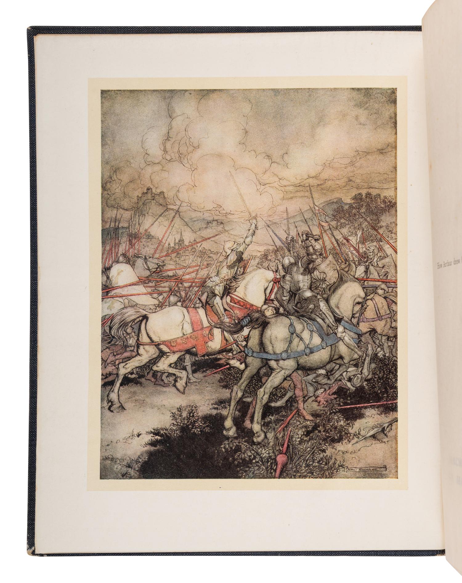 [RACKHAM, Arthur (1867-1939), illustrator]. -- MALORY, Thomas, Sir. The Romance of King Arthur and His Knights of the Round Table . London: Macmillan and Co., 1917.