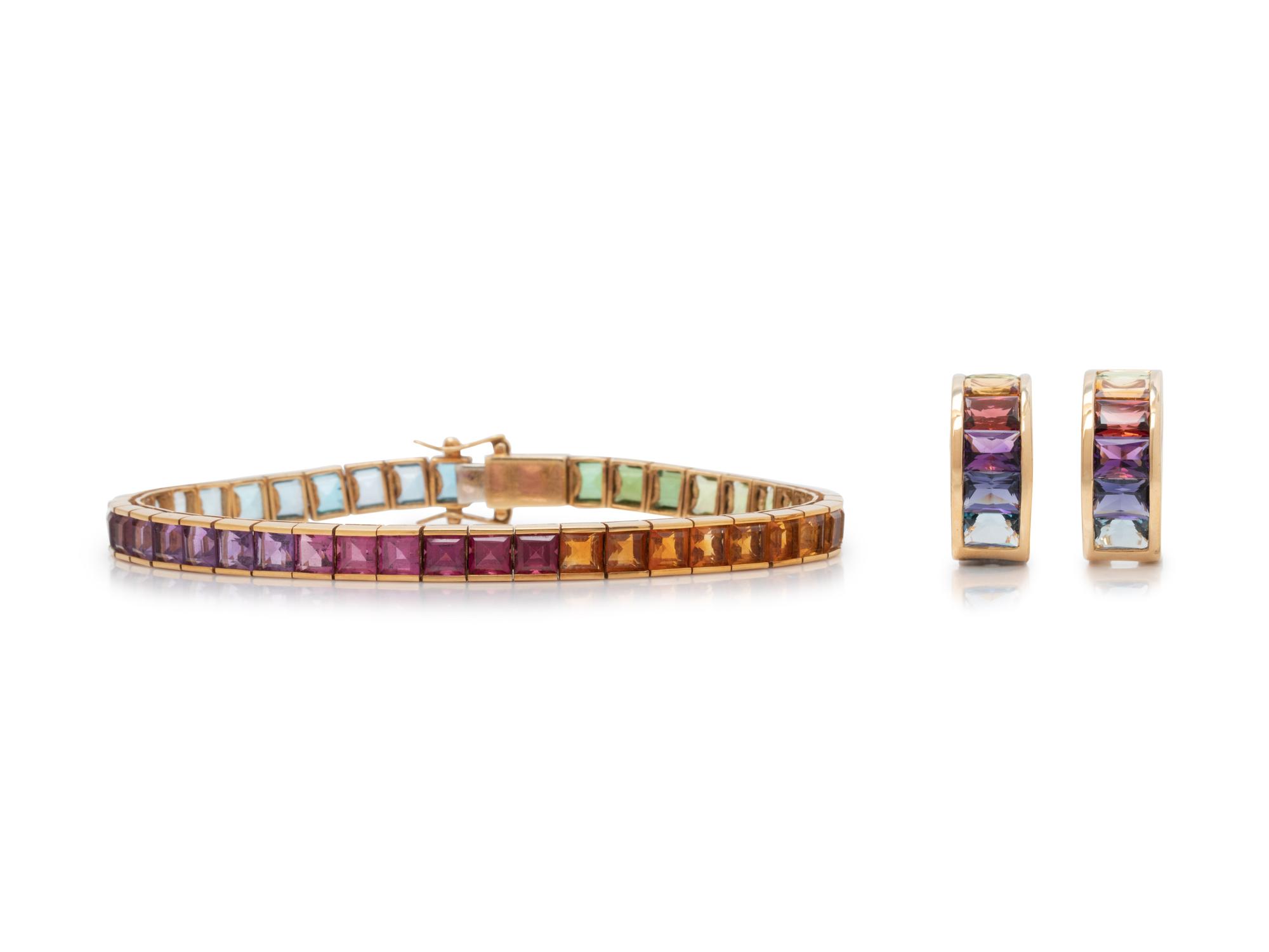 YELLOW GOLD AND MULTIGEM SET