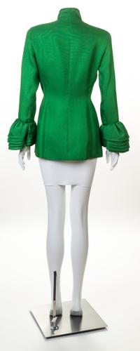 A Isaac Mizrahi Green Silk Jacket, Size 8.