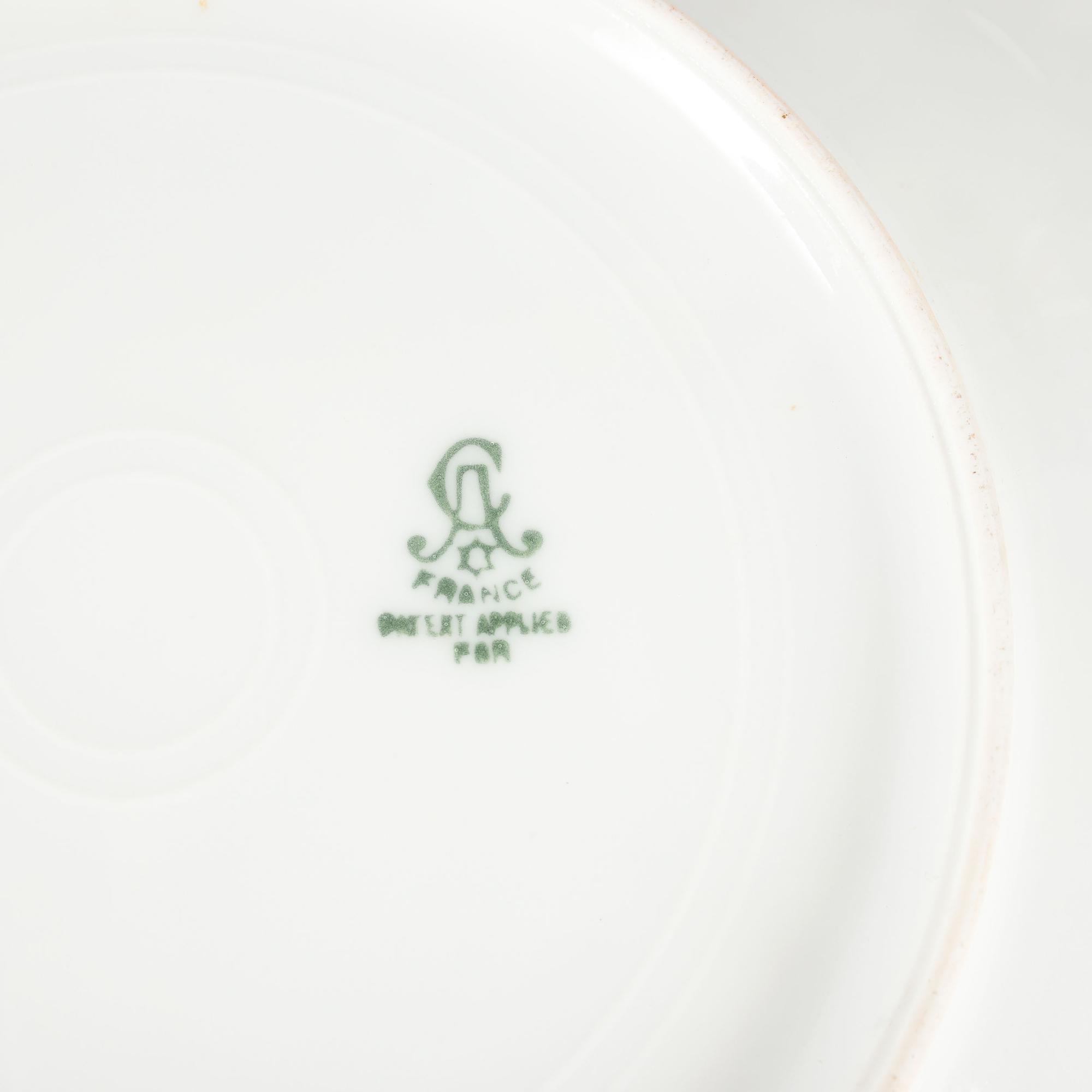 Continental Porcelain Luncheon Plates and Tea Service Including Meissen