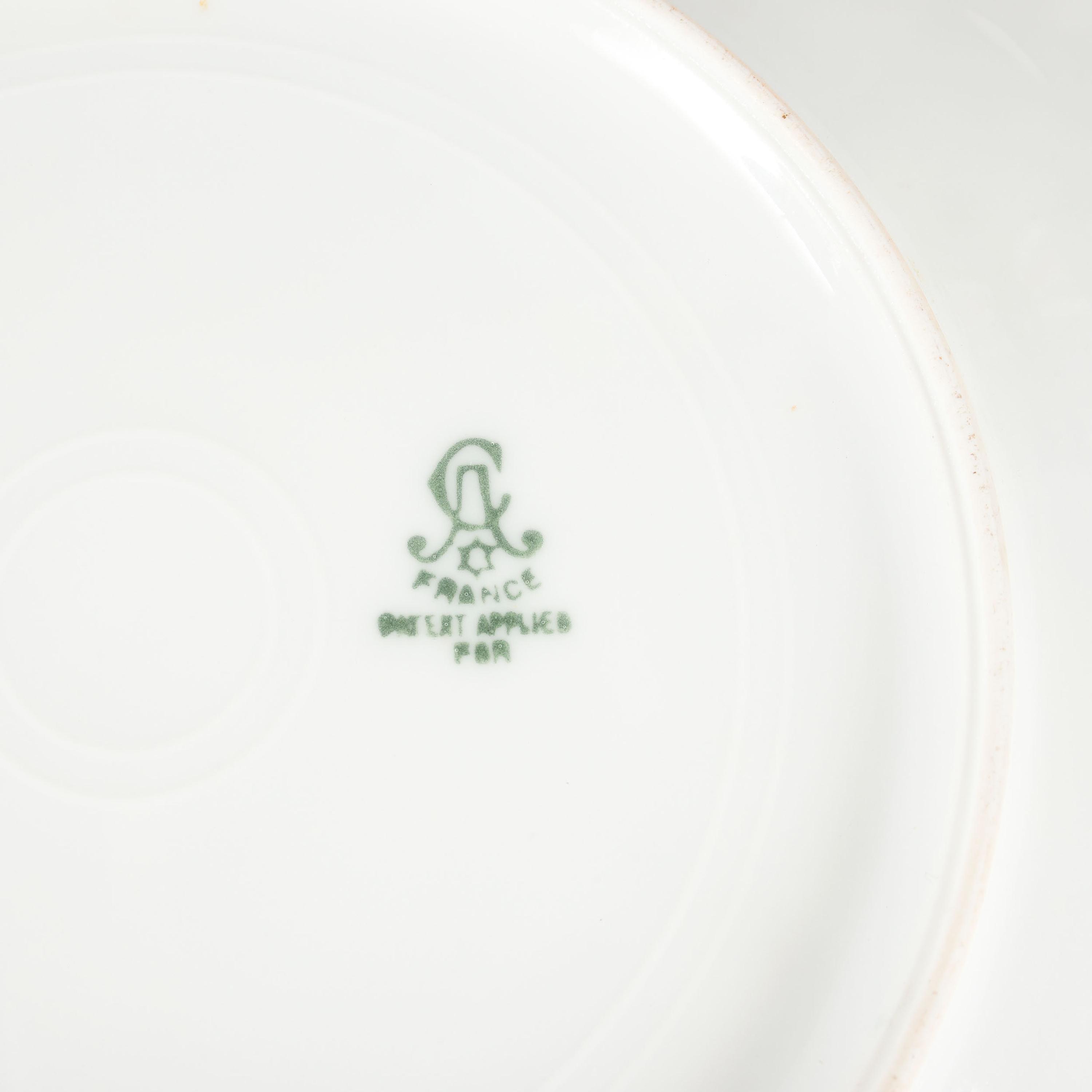 Continental Porcelain Luncheon Plates and Tea Service Including Meissen