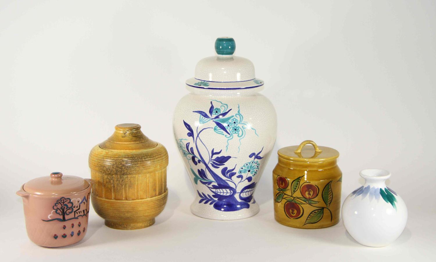 A Group of Eight Haeger Pottery Articles Height of tallest 16 1/2 inches.
