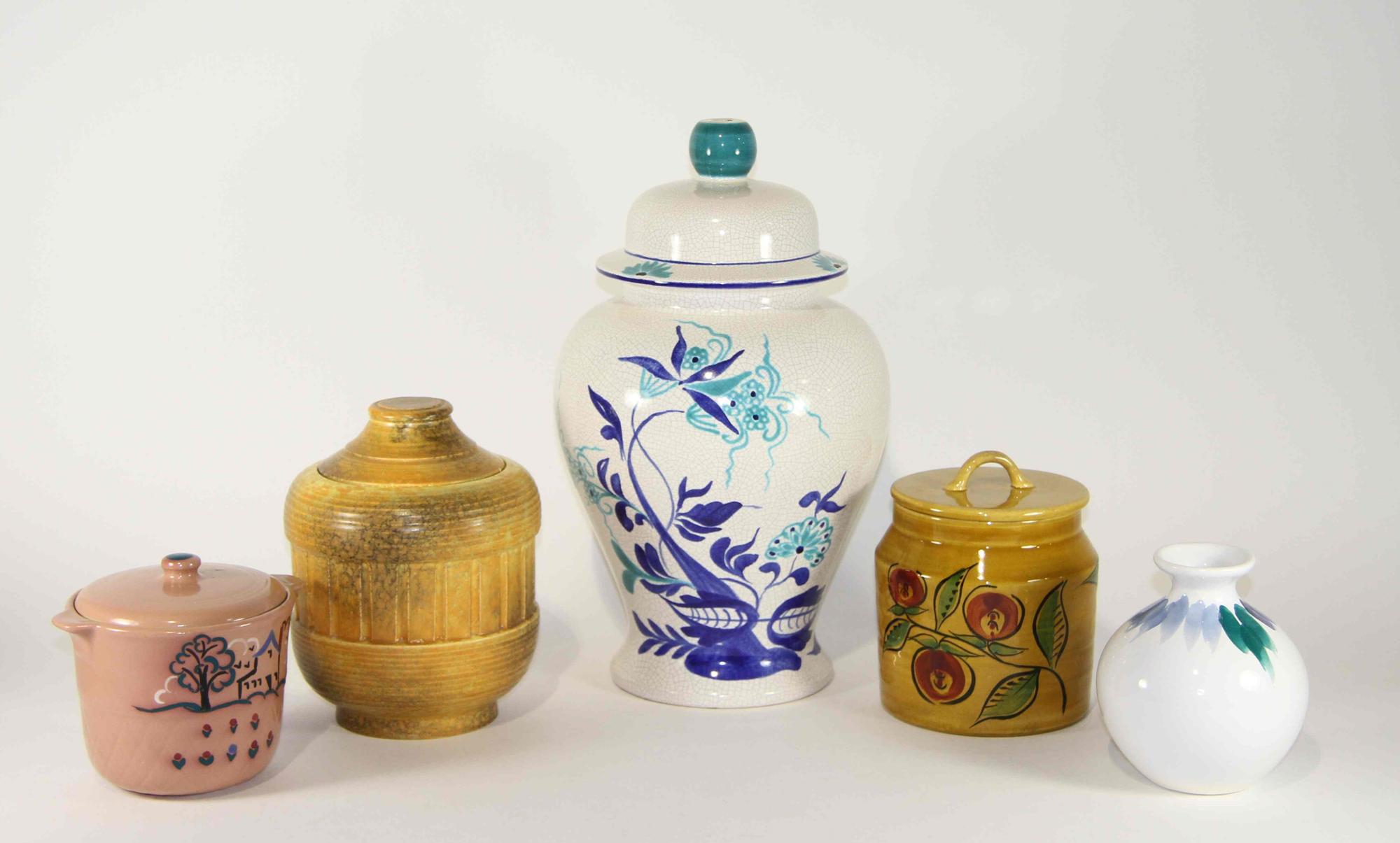 A Group of Eight Haeger Pottery Articles Height of tallest 16 1/2 inches.