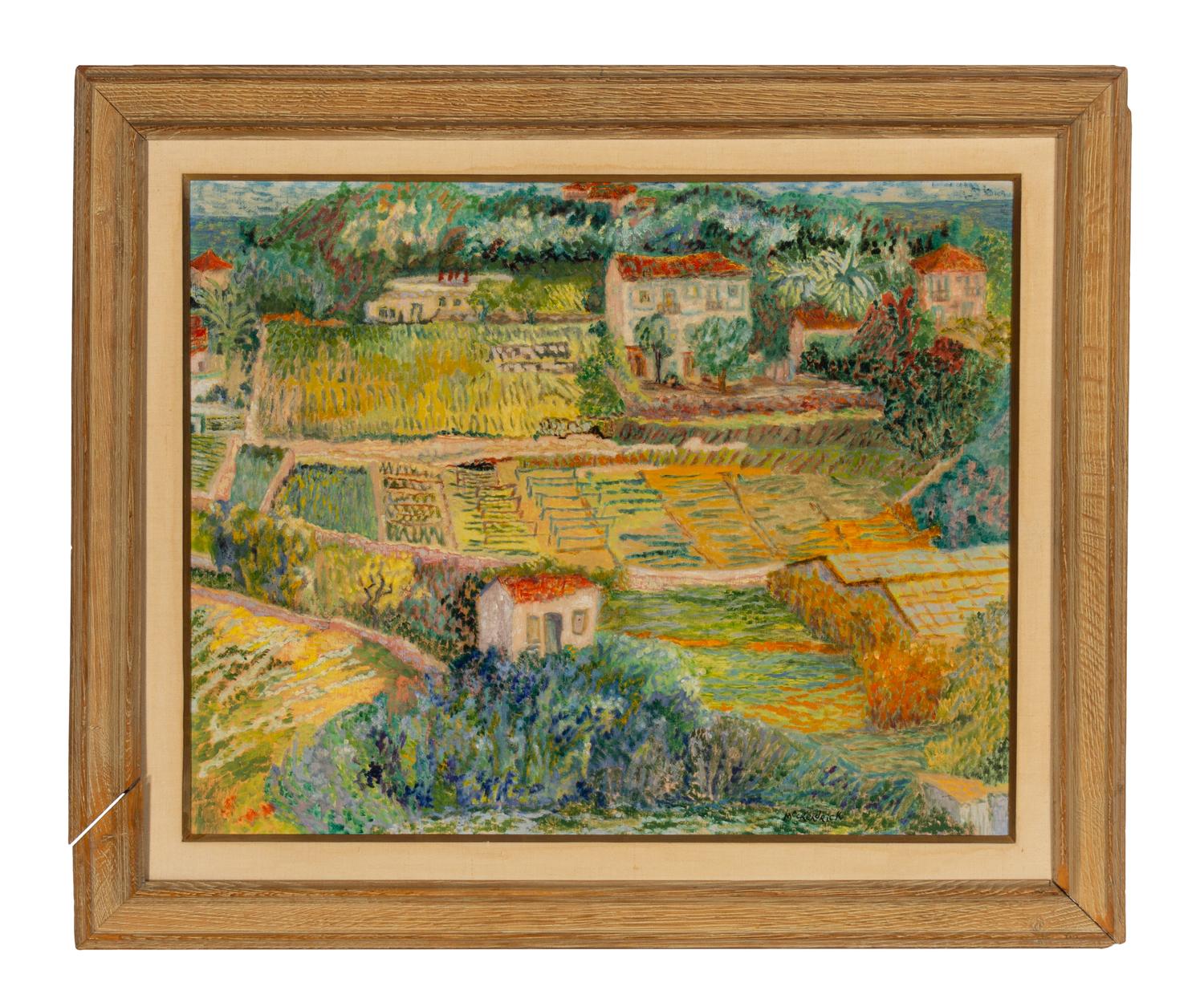 Coastal View with Cottages and Gardens