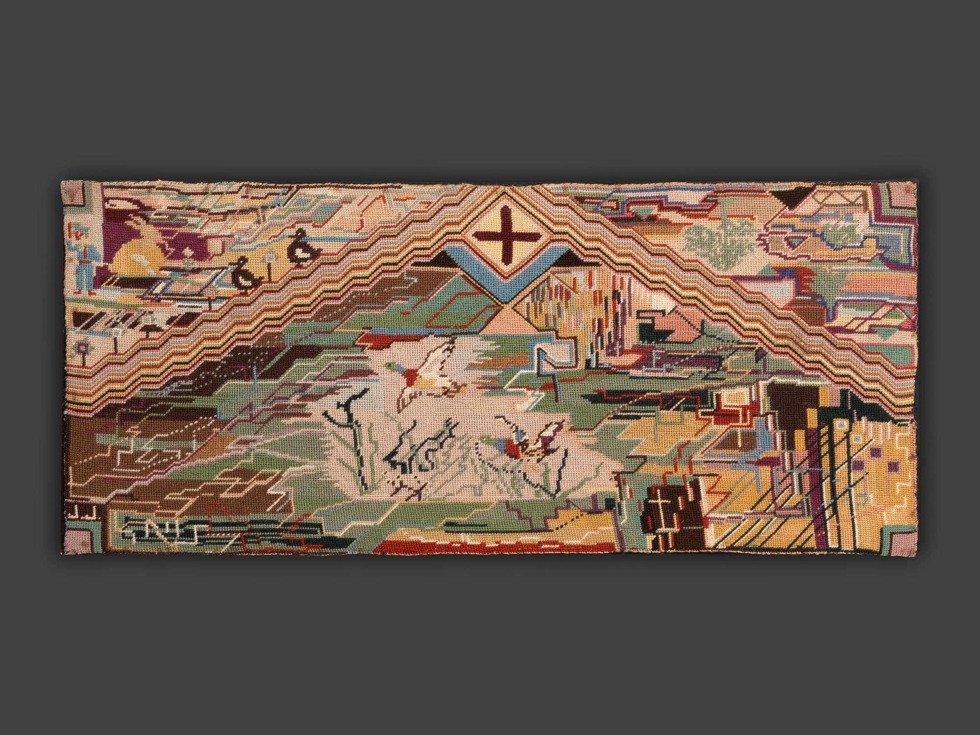 An Abstracted Landscape Needlepoint
