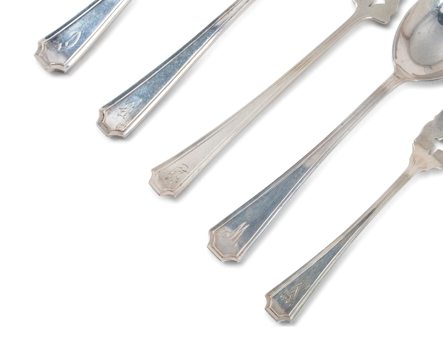 An Assembled Gorham and Durgin Silver Flatware Service