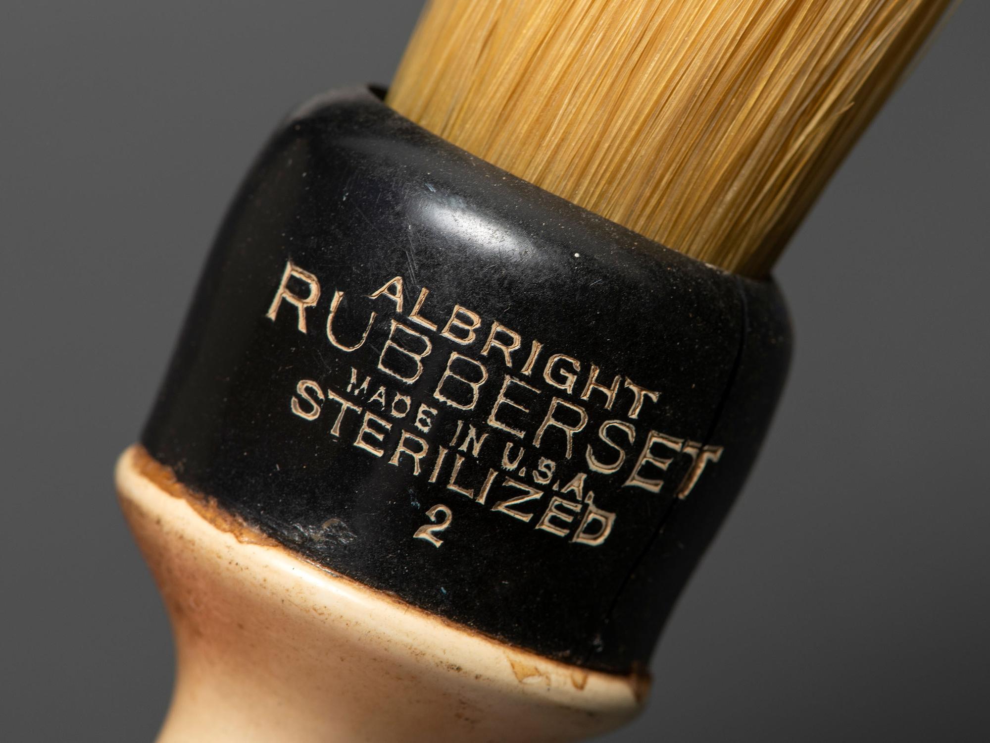A Porcelain Occupational Shaving Mug Depicting a Bushel of Oysters