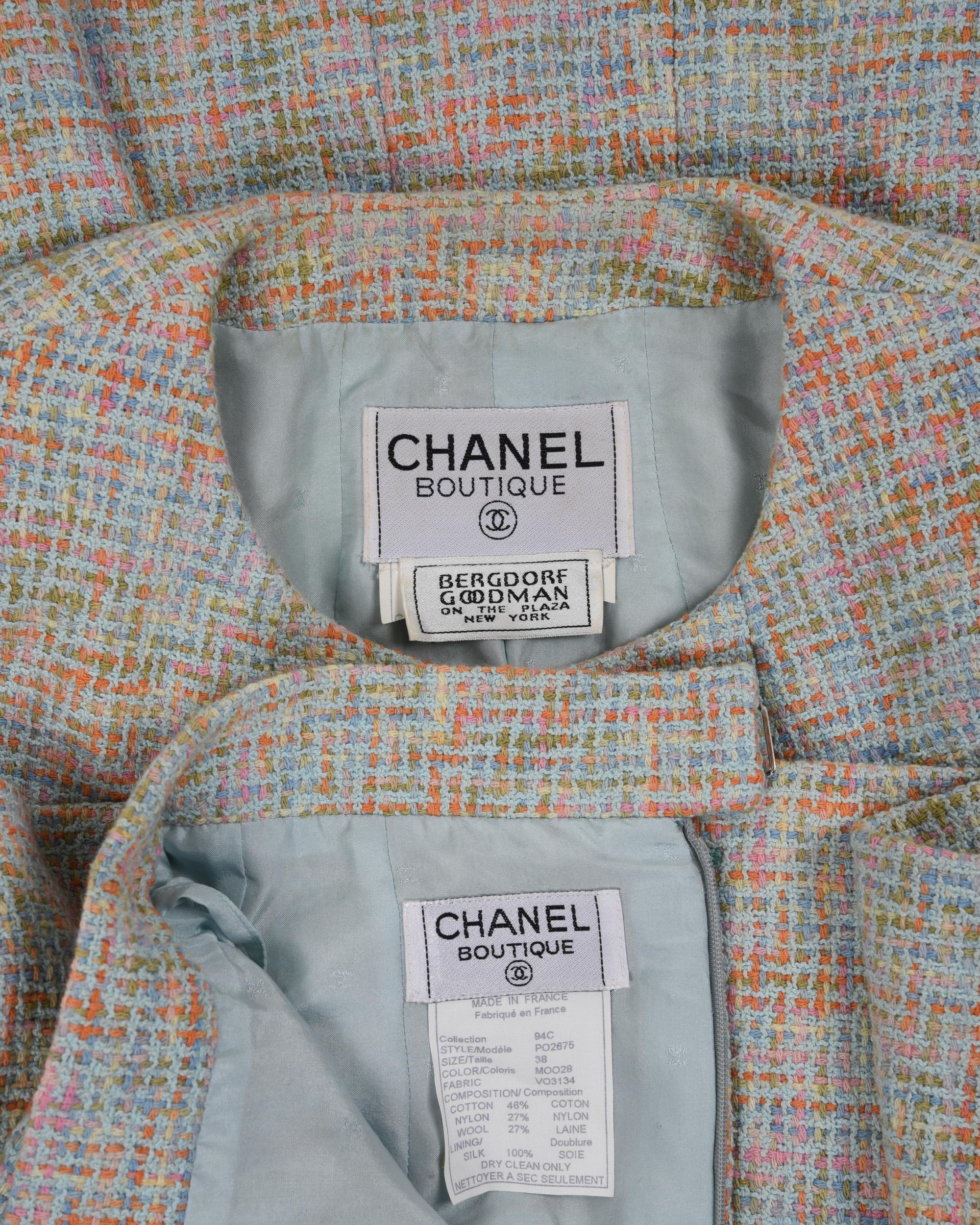 Chanel Two-Piece Tweed Skirt Suit, Cruise 1994
