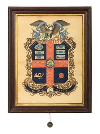 [CIVIL WAR]. Escutcheon with albumen portrait identified to Colonel George N. Lewis, 3rd Connecticut Infantry,12th Connecticut Infantry and Battalion Infantry, WIA Port Hudson, LA.