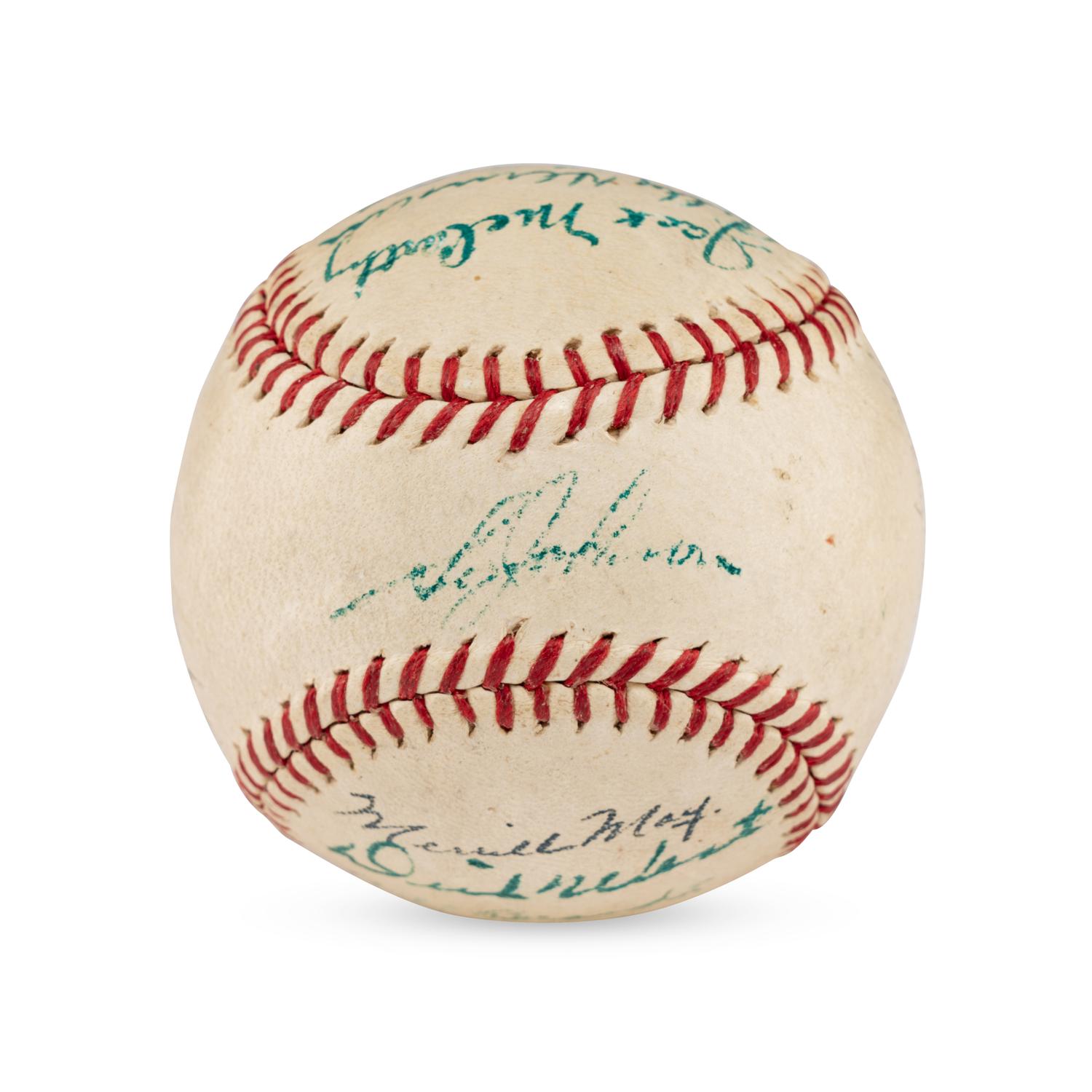 A 1940s War Bond Signed Autograph Baseball Featuring Mickey Cochrane (Beckett Authentication Services Letter of Authenticity)