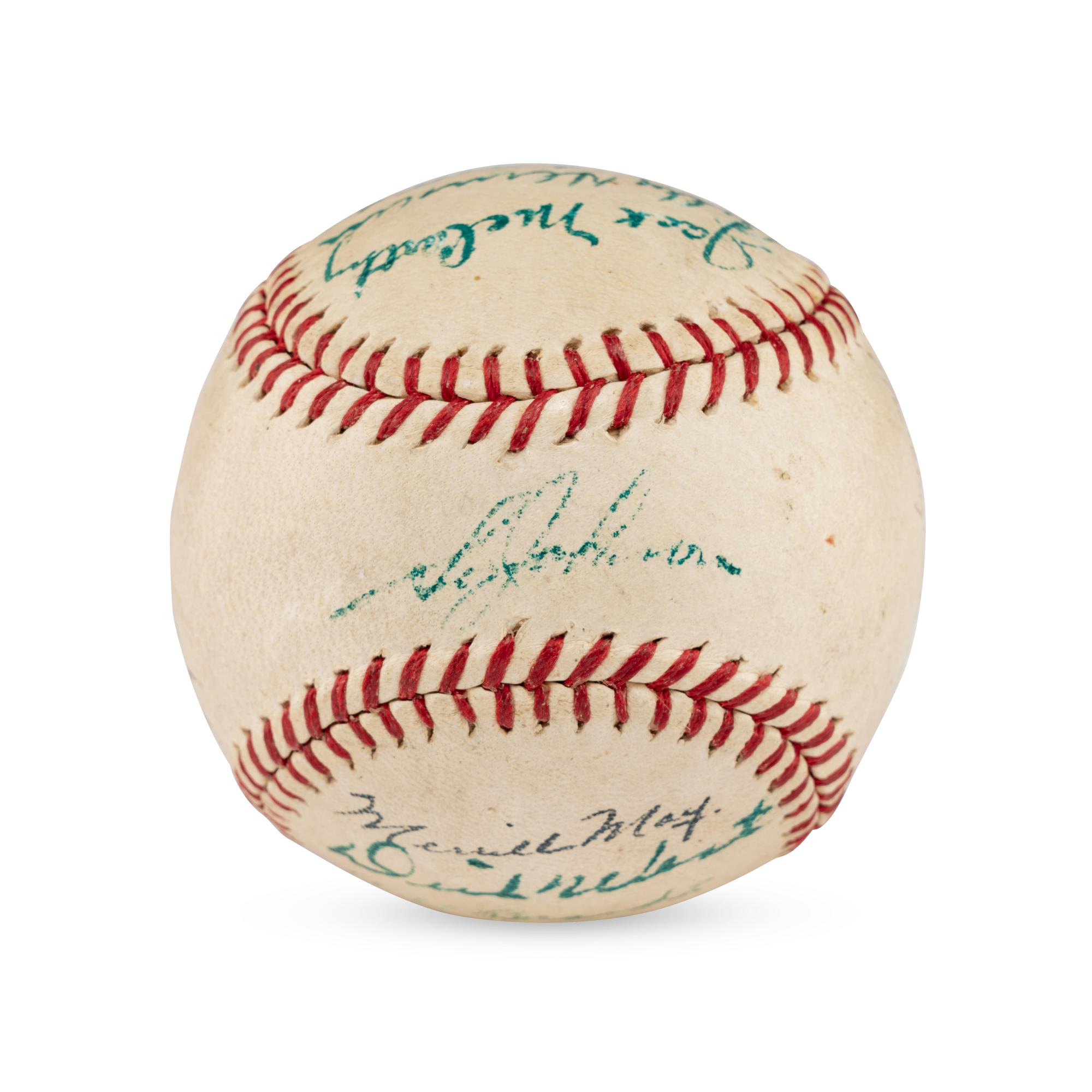 A 1940s War Bond Signed Autograph Baseball Featuring Mickey Cochrane (Beckett Authentication Services Letter of Authenticity)