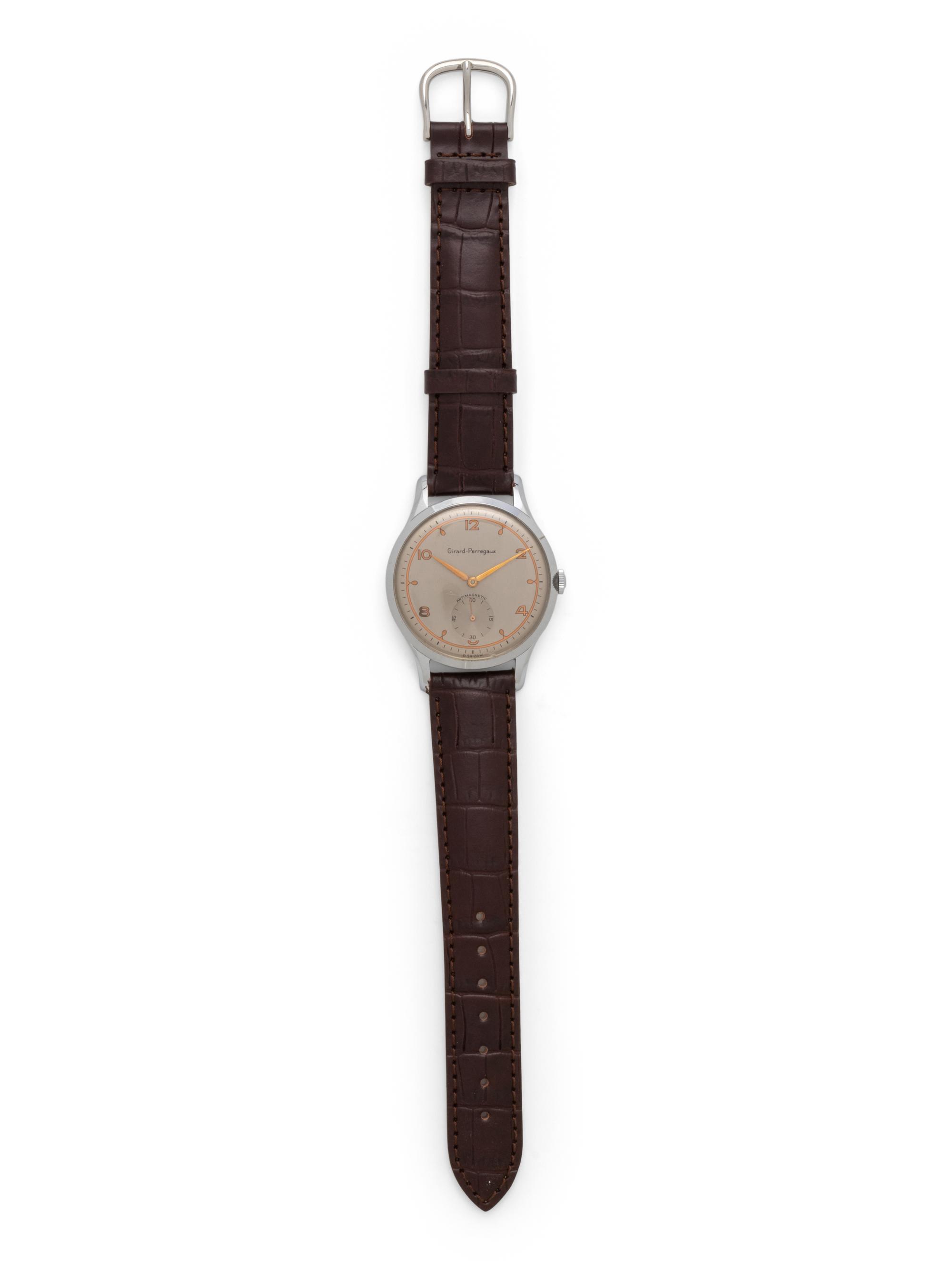 GIRARD-PERREGAUX, ANTI-MAGNETIC STAINLESS STEEL WATCH
