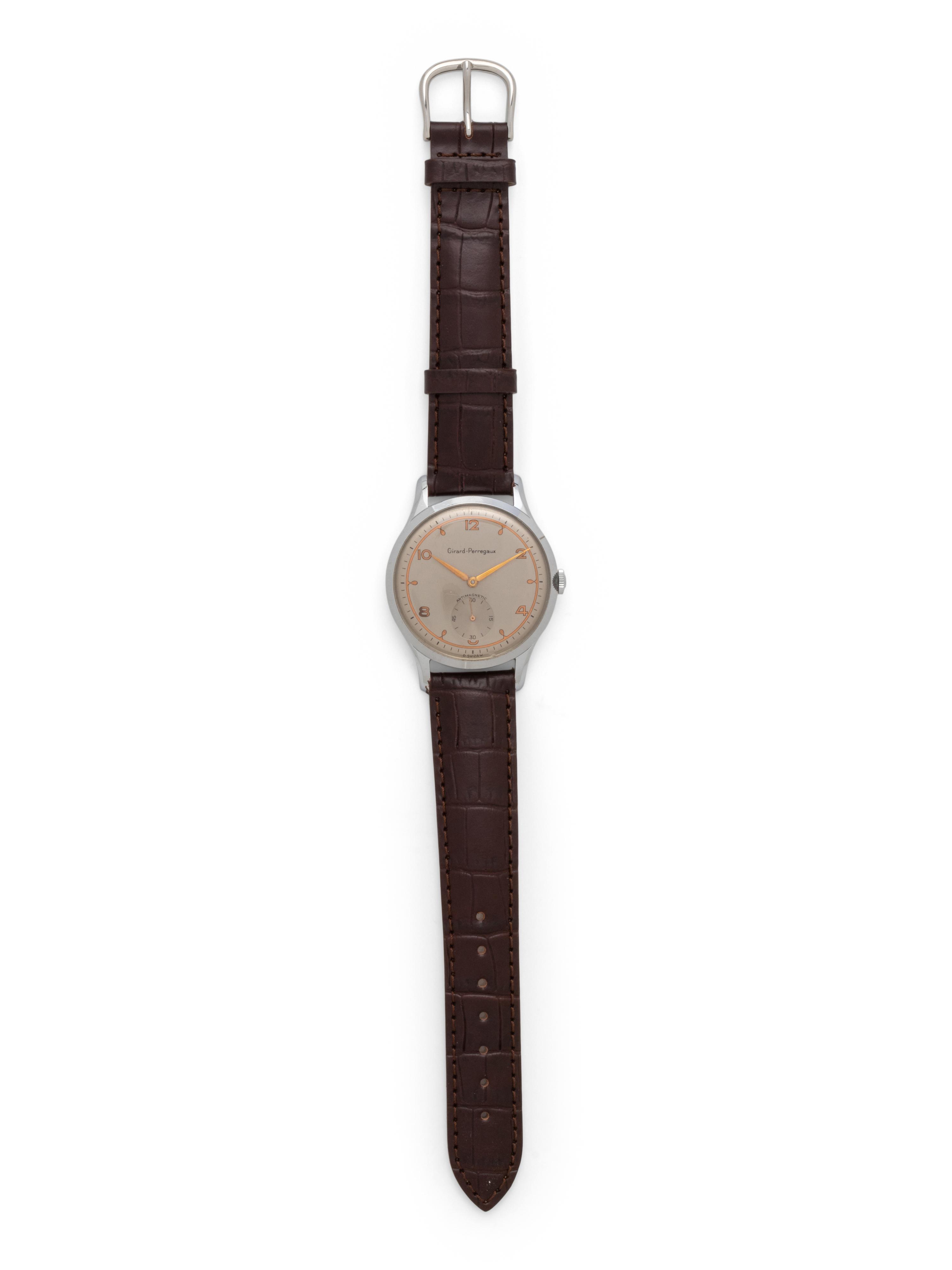 GIRARD-PERREGAUX, ANTI-MAGNETIC STAINLESS STEEL WATCH