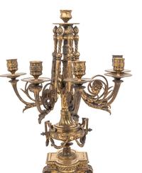 A Pair of Napoleon III Gilt Bronze Six-Light Candelabra