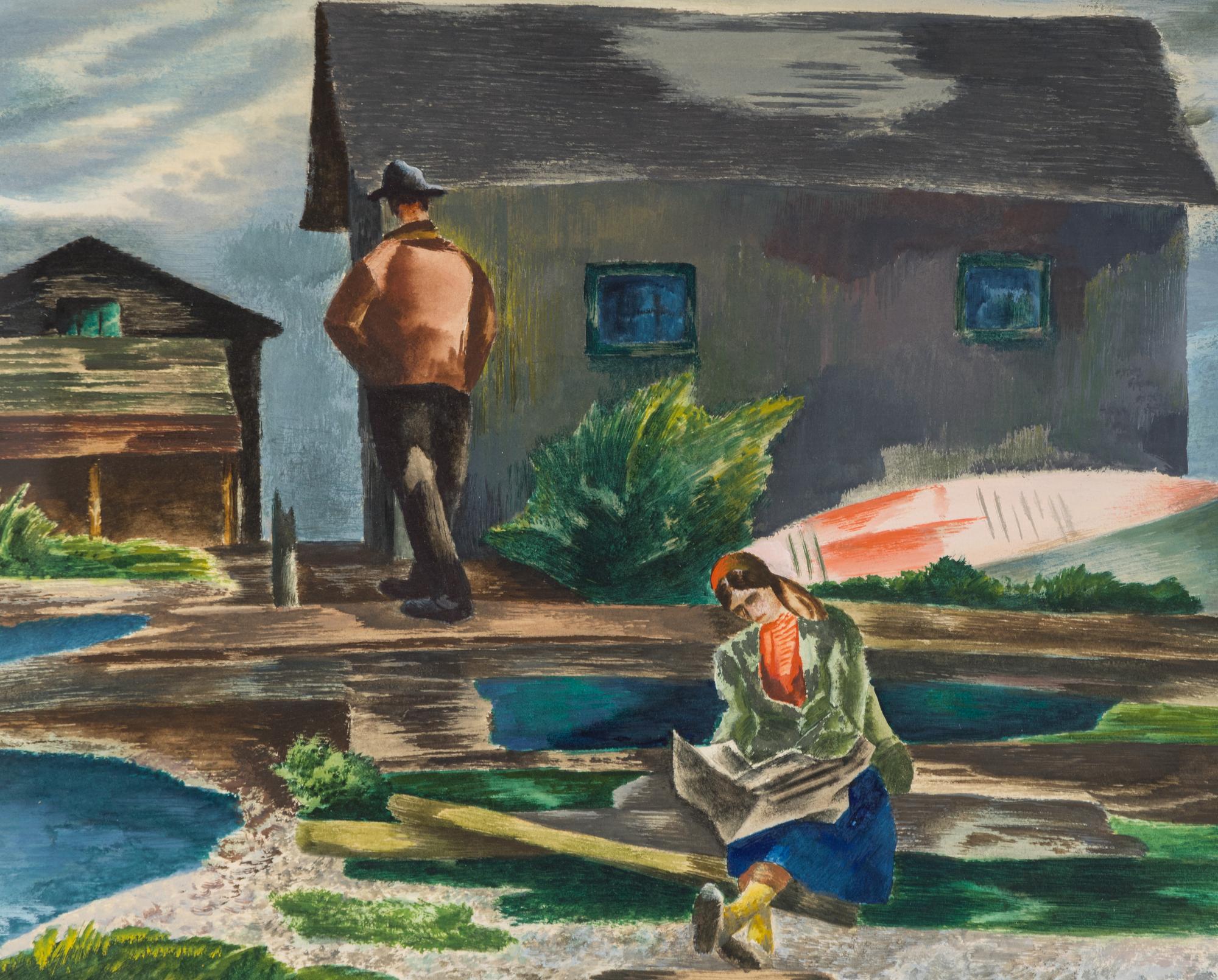 The Old Boat House (The Artist and His Wife) , c. 1935