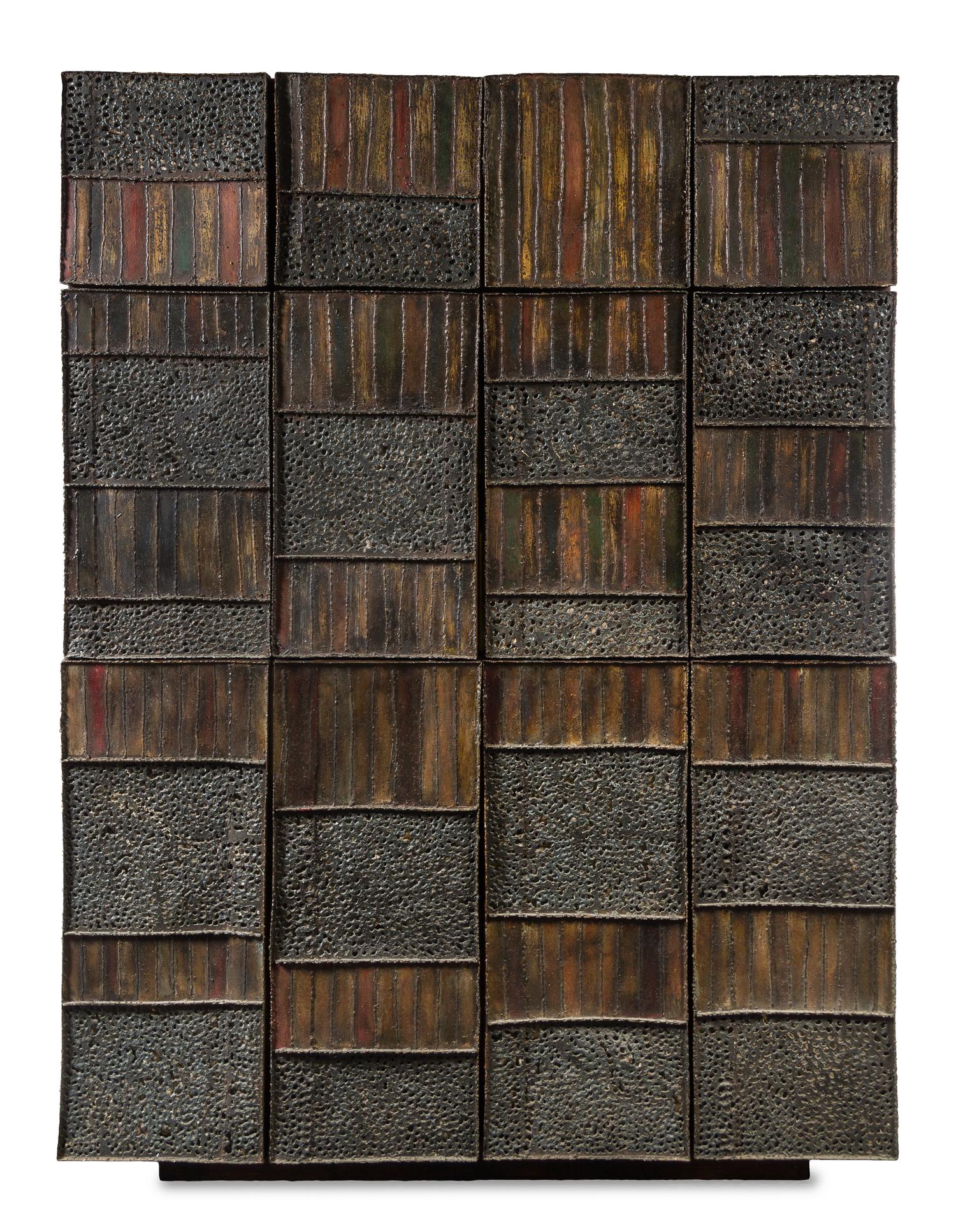 A Paul Evans Custom Bar Cabinet Height 82 1/2 x width 60 x depth 23 inches. — CIRCA 1965