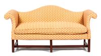 A George III Style Mahogany Camel Back Loveseat — 20TH CENTURY