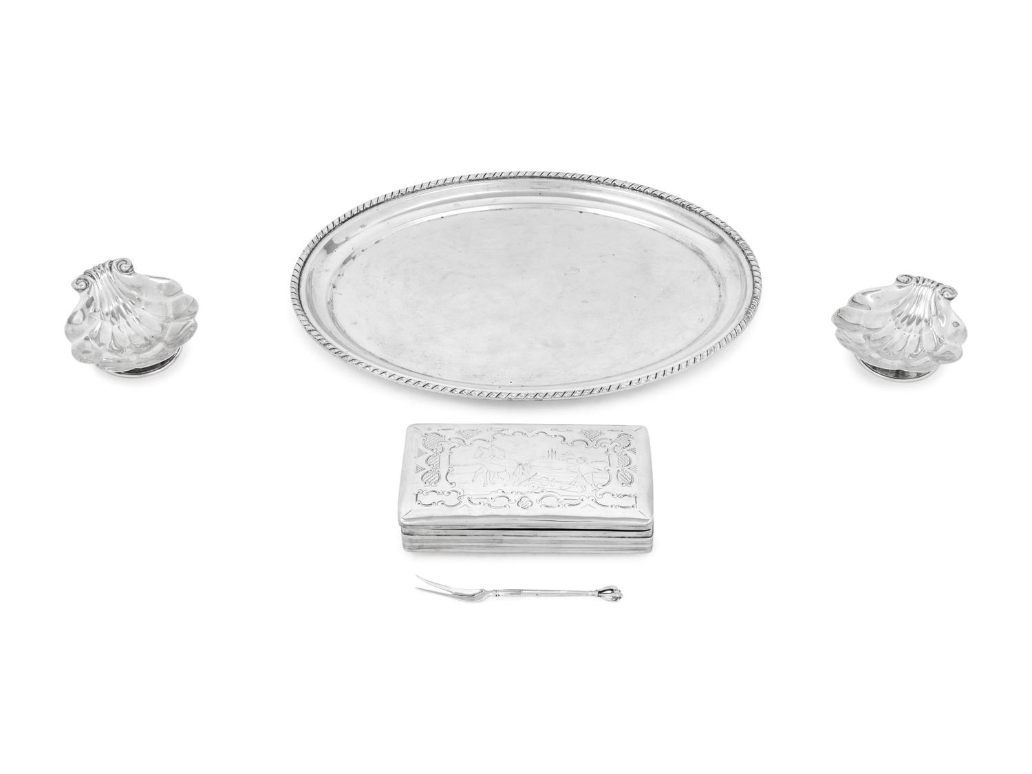 A Group of Five Continental and Canadian Silver Table Articles