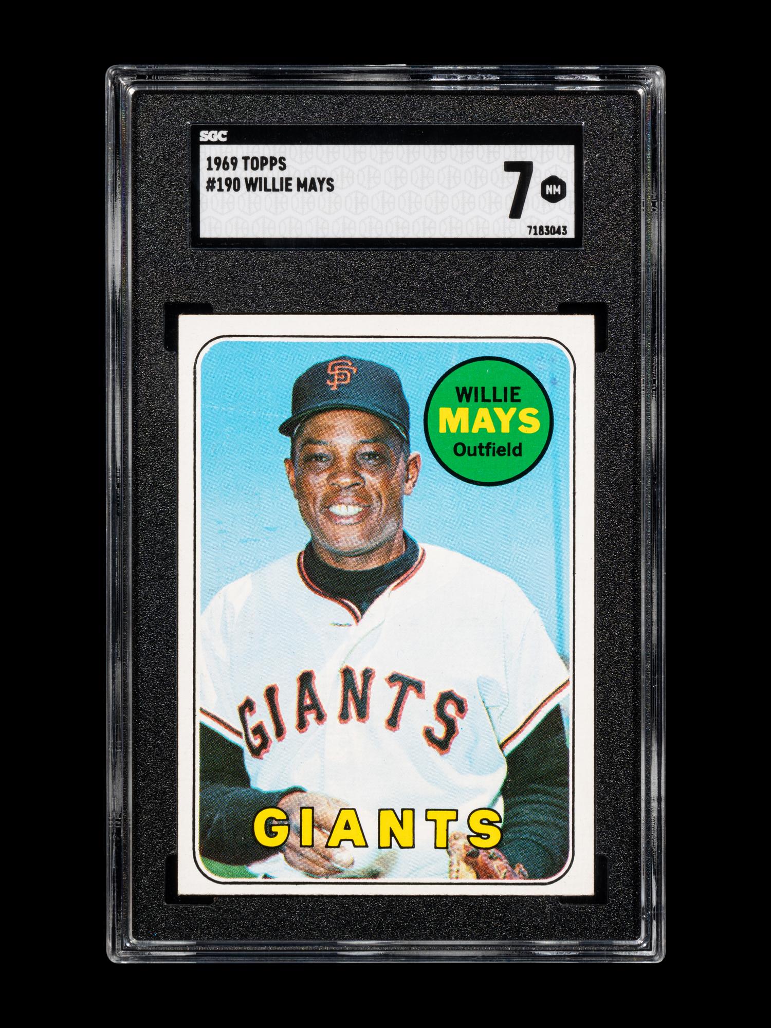 A 1969 Topps Willie Mays Baseball Card No. 190 (SGC 7 NEAR MINT)