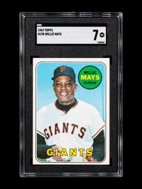 A 1969 Topps Willie Mays Baseball Card No. 190 (SGC 7 NEAR MINT)