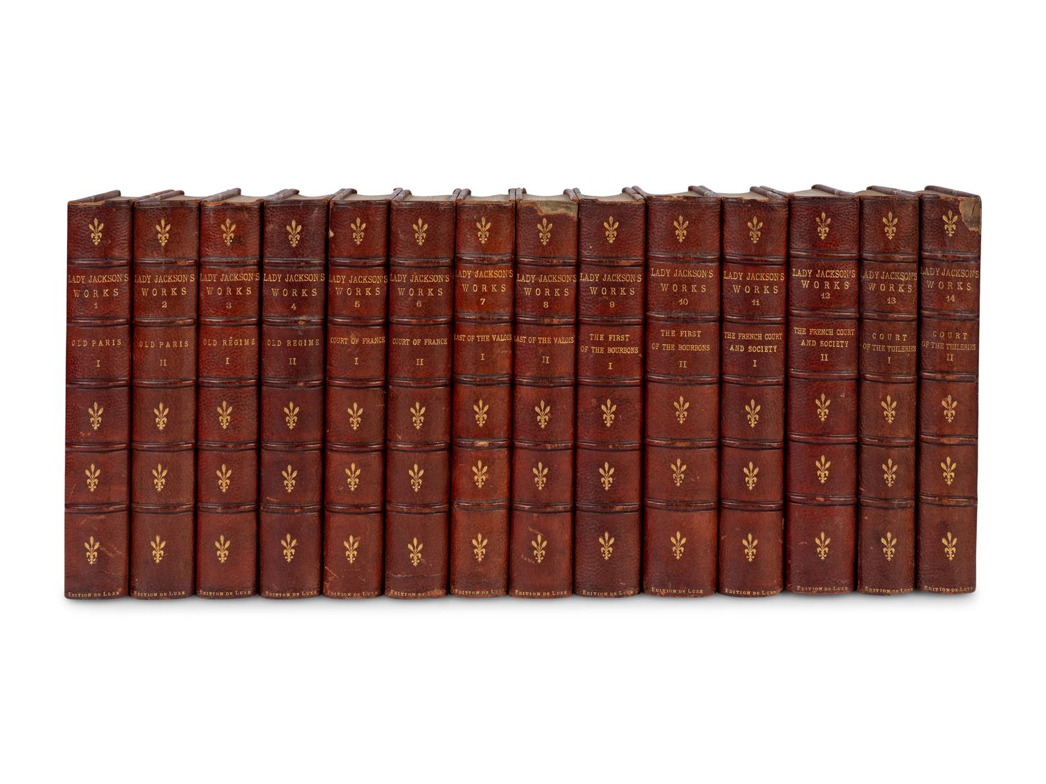 [BINDINGS]. A group of approximately 28 volumes, most in contemporary leather bindings, including works related to history and literature, comprising: